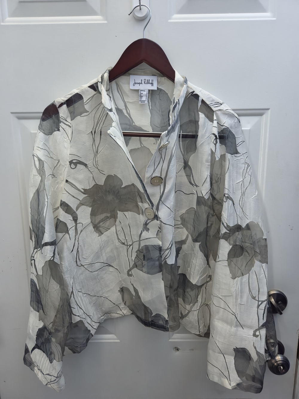 Joseph Ribkoff White Fabric Brand Label with Black Script